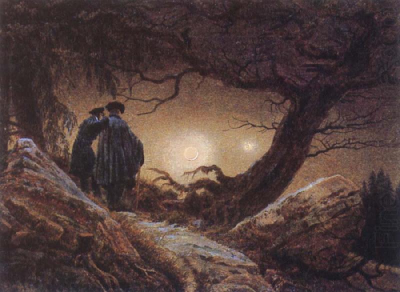 Caspar David Friedrich Two Men Looking at the Moon china oil painting image